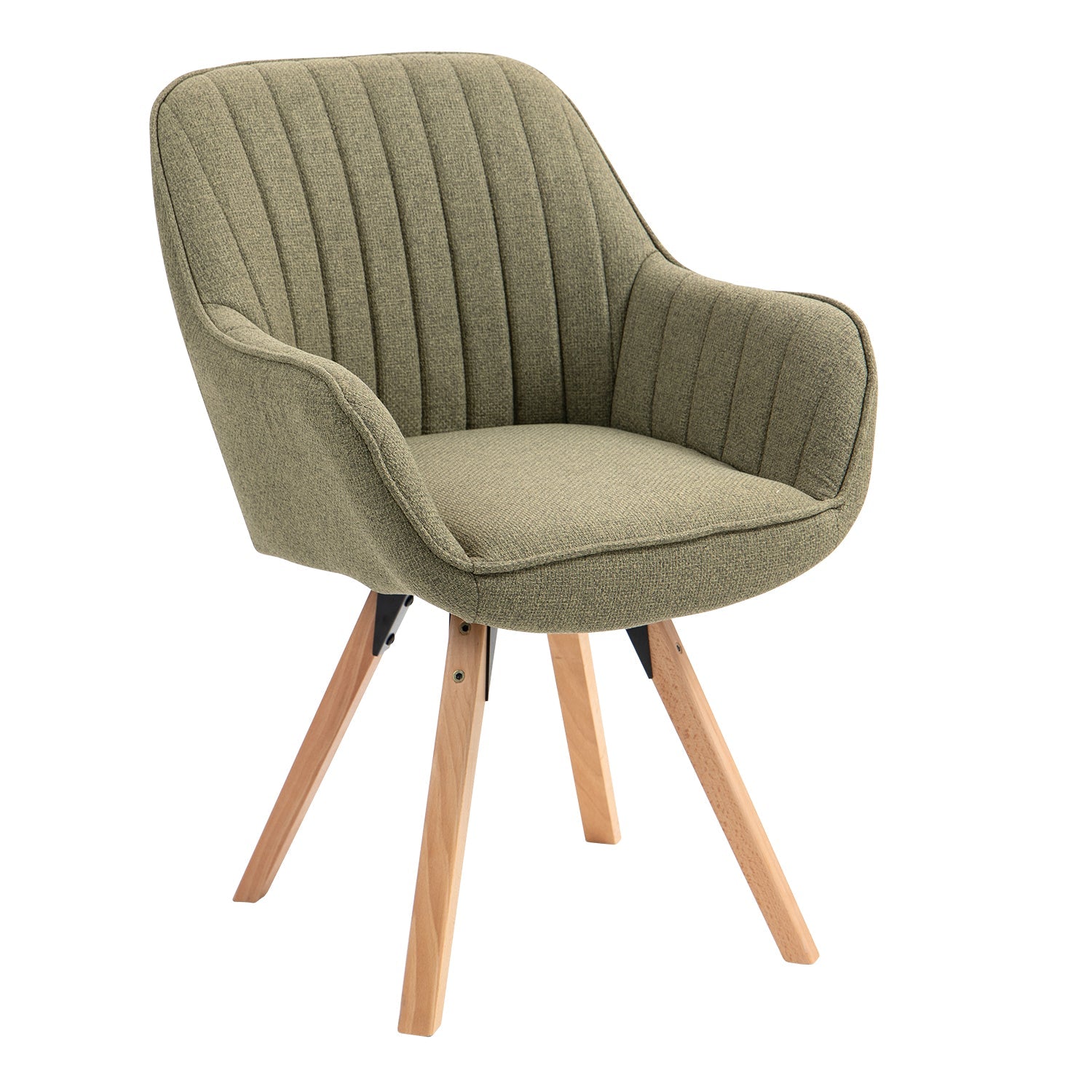 Set di 2 comode sedie da pranzo in tessuto verde con rotazione a 360° - CARSON FABRIC GREEN 2PZ