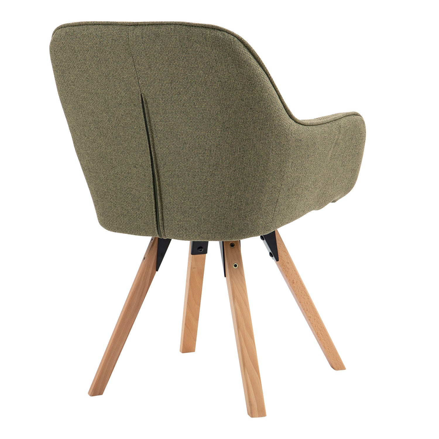 Set di 2 comode sedie da pranzo in tessuto verde con rotazione a 360° - CARSON FABRIC GREEN 2PZ