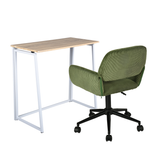 Set desktop pieghevole e sedia da ufficio in velluto olive - Ascoli e Ross