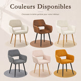Lot de 2 fauteuils de salle à manger scandinaves avec accoudoirs en velours côtelé gris - CROMWELL CORDUROY