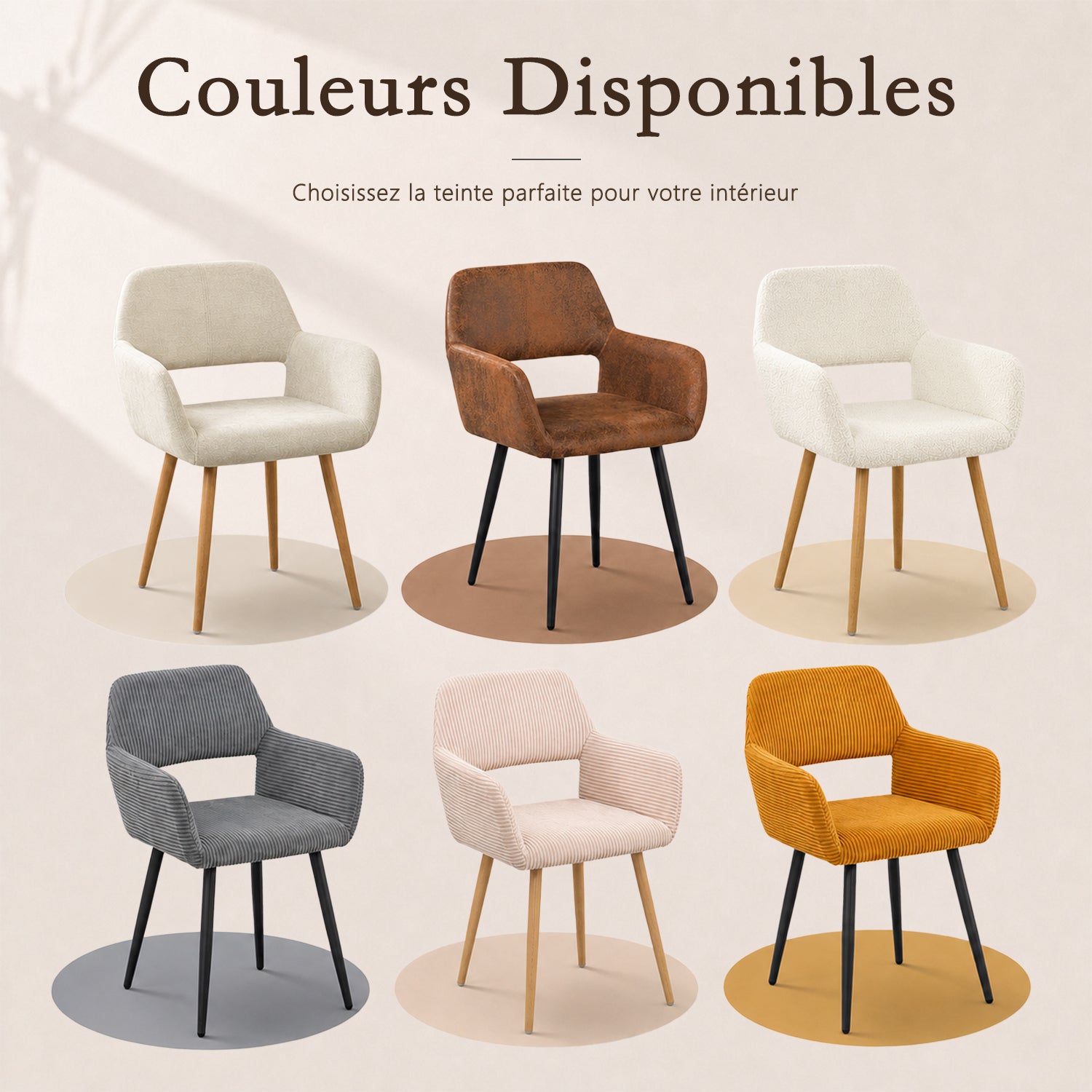 Lot de 2 fauteuils de salle à manger scandinaves avec accoudoirs en velours côtelé gris - CROMWELL CORDUROY