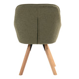 Set di 2 comode sedie da pranzo in tessuto verde con rotazione a 360° - CARSON FABRIC GREEN 2PZ