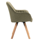Set di 2 comode sedie da pranzo in tessuto verde con rotazione a 360° - CARSON FABRIC GREEN 2PZ