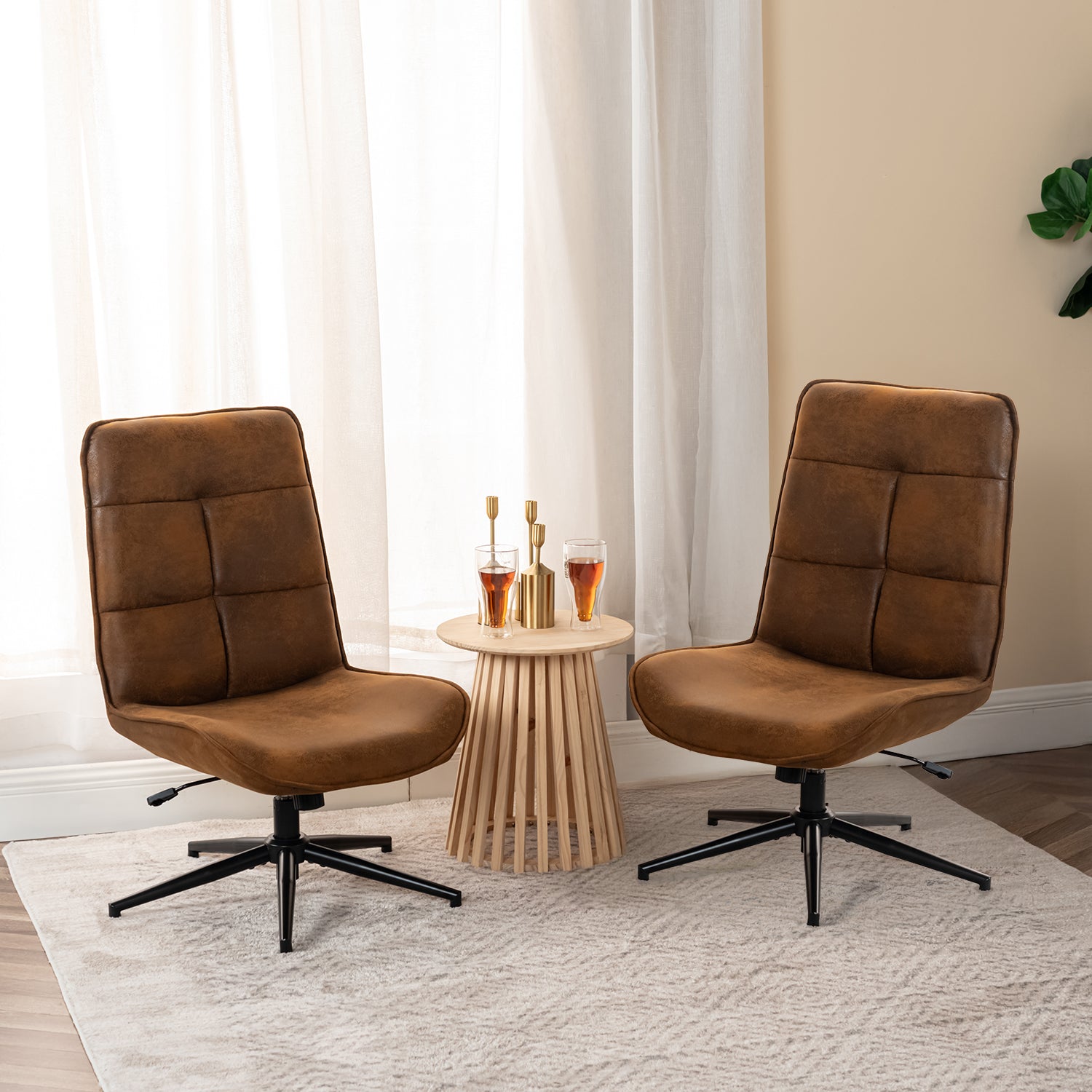 Freizeitstuhl in 360 ° Dreh Wildleder - Charlotte einstellbar