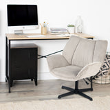 Drehbarer, verstellbarer Freizeitsessel mit grauen Cord-Armlehnen – DUROTHIL