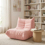 Loungesessel mit Armlehnen aus beigem Cord – DOMCO