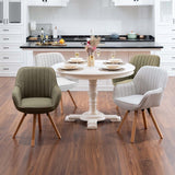 Set di 2 comode sedie da pranzo in tessuto verde con rotazione a 360° - CARSON FABRIC GREEN 2PZ