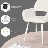 Set von 2 skandinavischen Esszimmer Sesseln mit beige Stoffarmlehnen - Cromwell