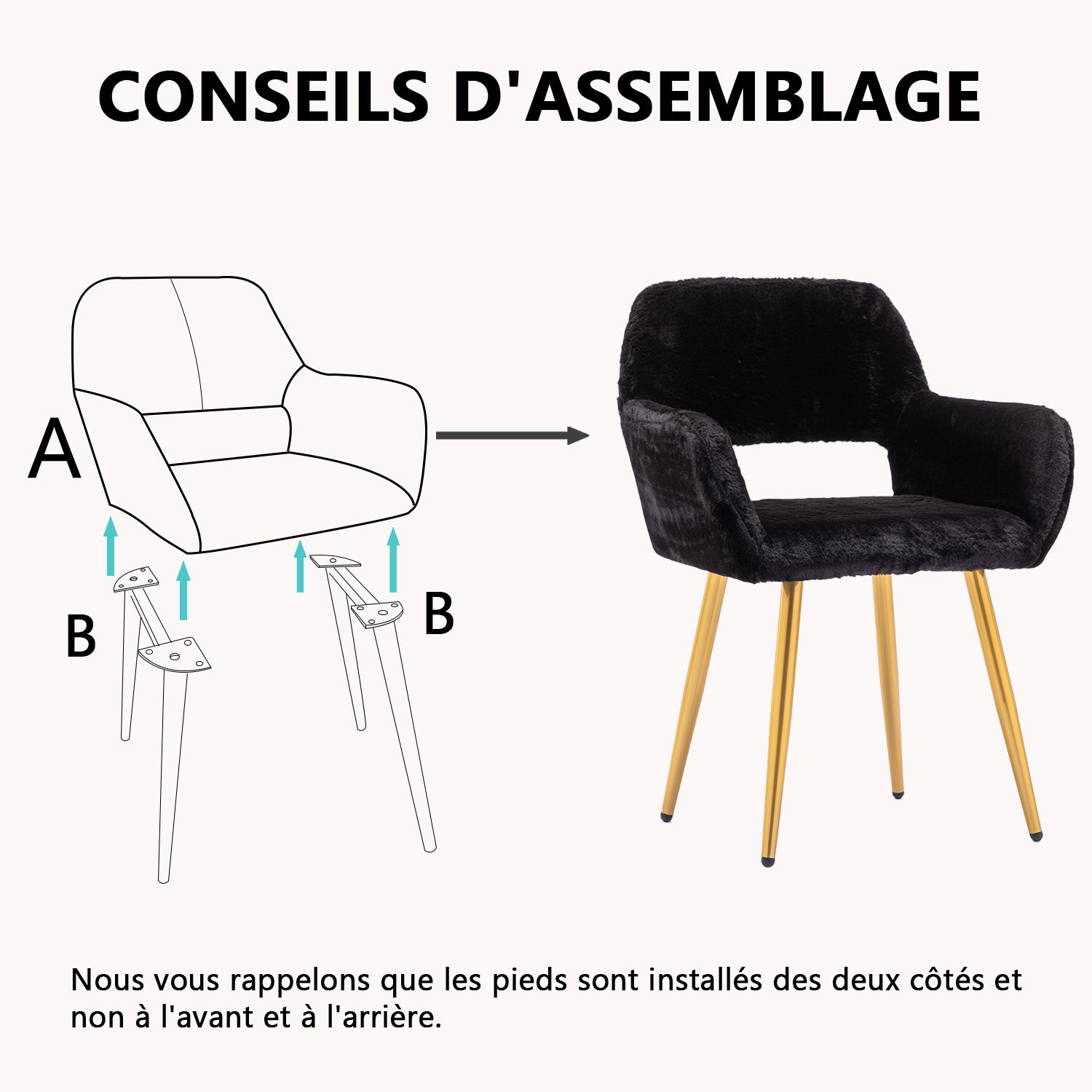 Scandinavian dining chair with black fabric armrests - CROMWELL BLACK Ⅰ
