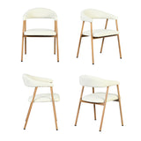 Set von 2 skandinavischen Esszimmer Sesseln mit beige Stoffarmlehnen - Cromwell