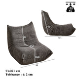 Loungesessel mit Armlehnen aus beigem Cord – DOMCO