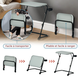 Tavolo laterale pieghevole per laptop, divano regolabile regolabile con vassoio inclinabile e tazza-supporto-baseline