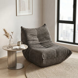 Loungesessel mit Armlehnen aus beigem Cord – DOMCO