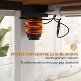 Table de bureau électrique réglable en hauteur 120x60x72-116 cm Stehtisch avec anti-collision, boîte à câbles et crochets, finition bois naturel