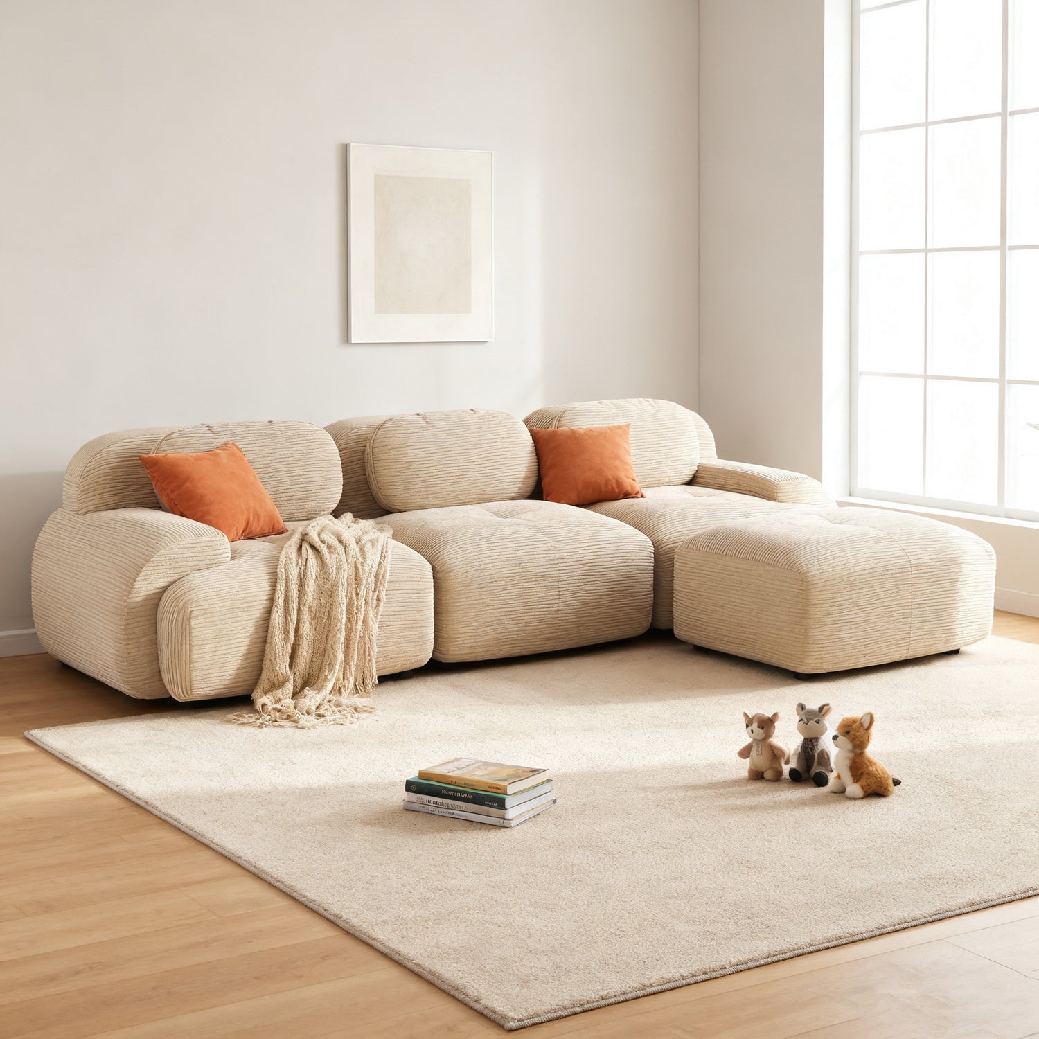 2-seater sofa bed in dark gray fabric with side pockets, modern convertible sofa