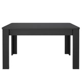 Rectangular dining table in particle panels finish oak with four robust feet