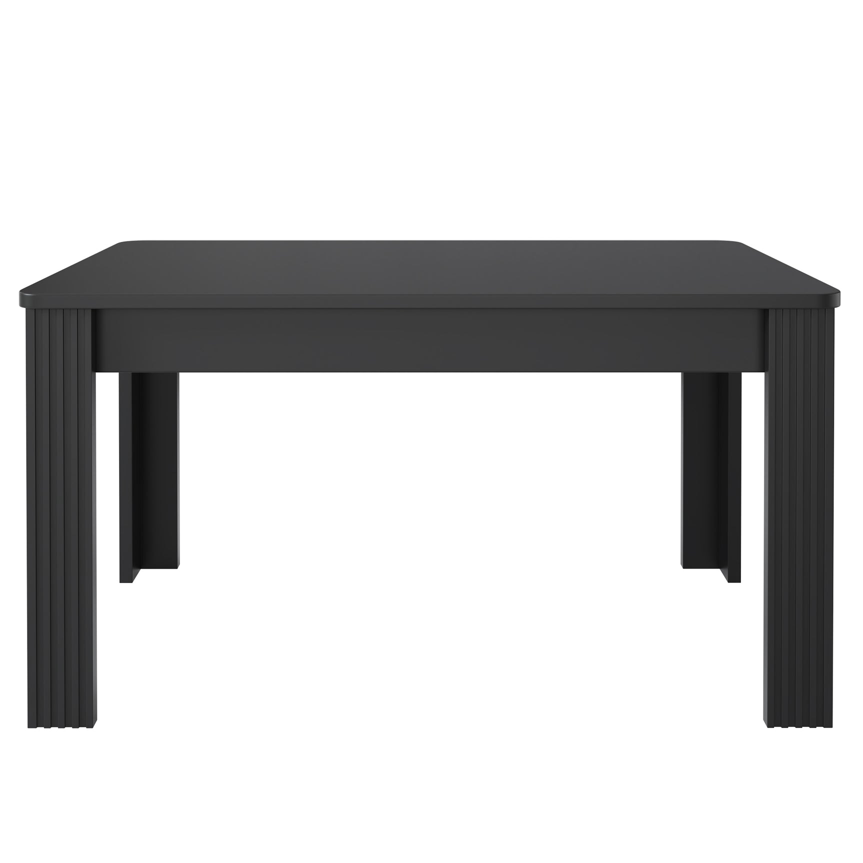 Rectangular dining table in particle panels finish oak with four robust feet