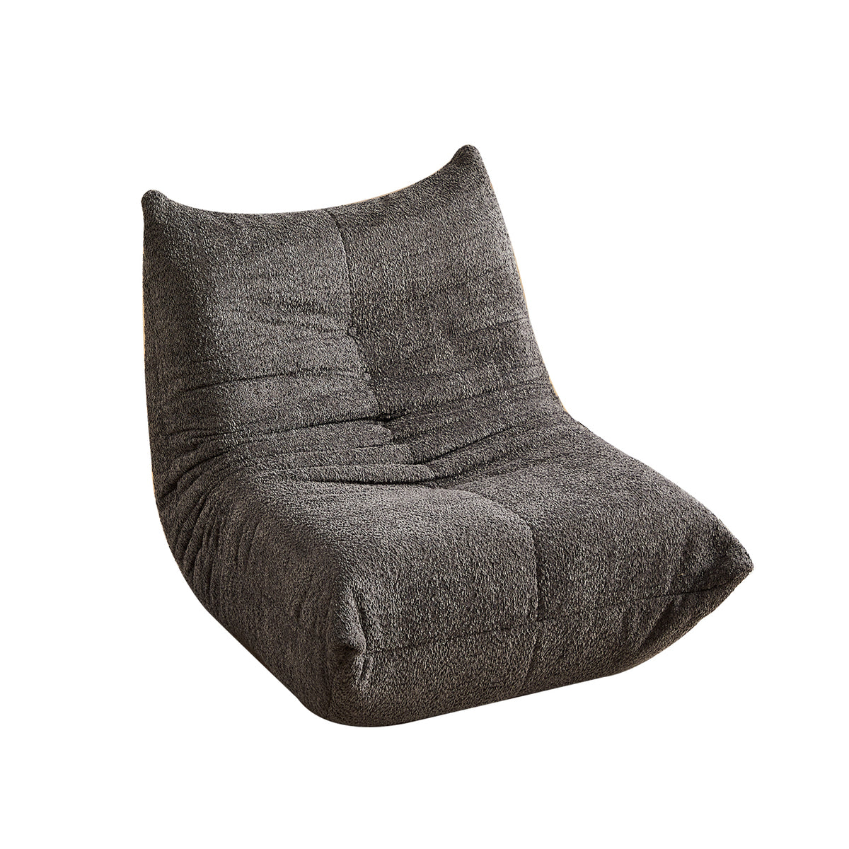 Loungesessel mit Armlehnen aus beigem Cord – DOMCO