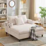 2-Sitzer-Sofa aus beigem Stoff im skandinavischen Stil – AHBARM