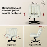 Drehbarer, verstellbarer Freizeitsessel mit Armlehnen aus beigem Cord – DUROTHIL