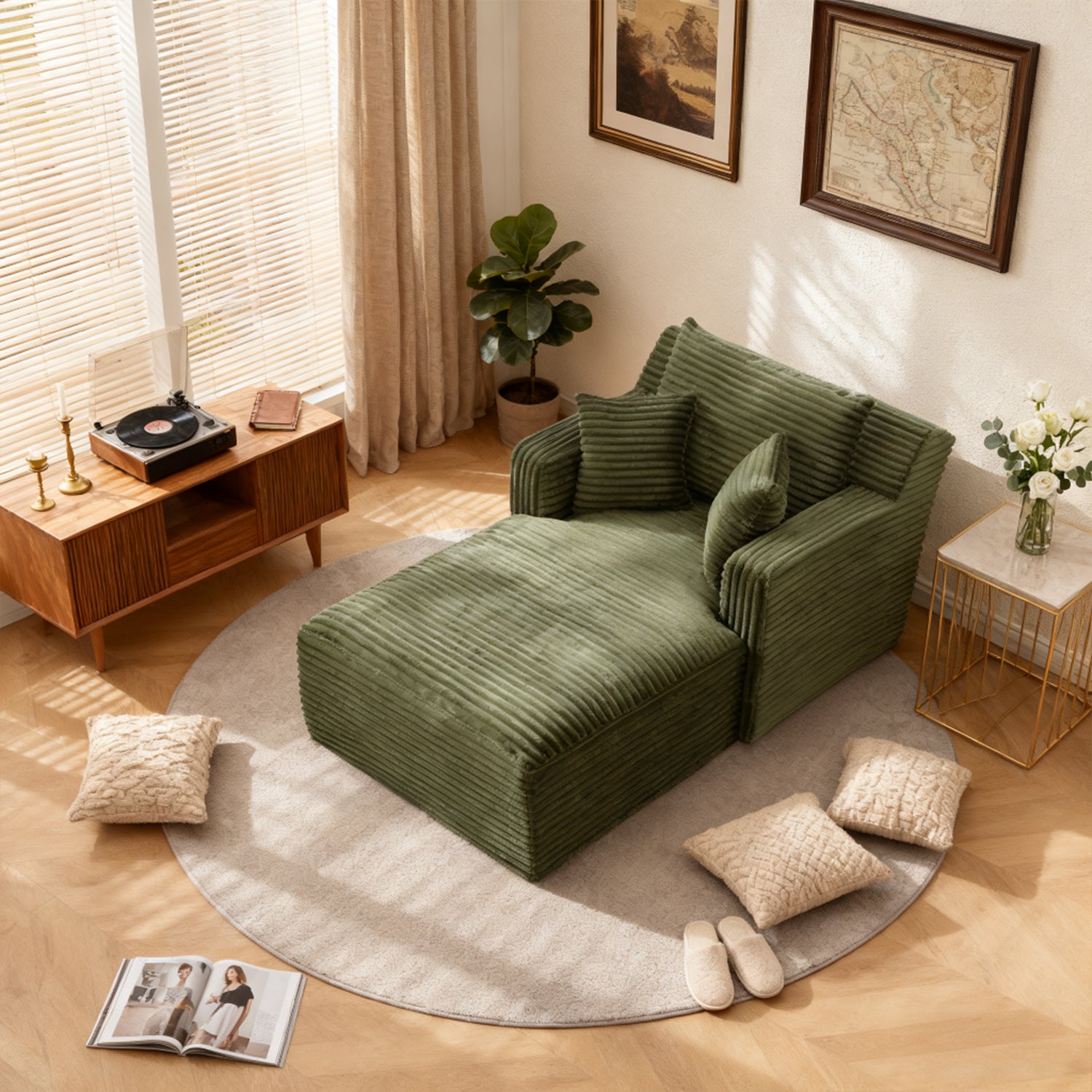 2-seater sofa in beige fabric Scandinavian style - AHBARM