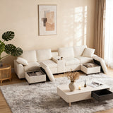 2-Sitzer-Sofa aus beigem Stoff im skandinavischen Stil – AHBARM