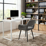 Lot de 2 fauteuils de salle à manger scandinaves avec accoudoirs en velours côtelé gris - CROMWELL CORDUROY