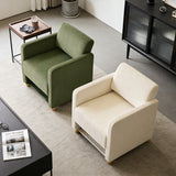 Lot de 2 fauteuil de détente 1 place canapé pour salon, fauteuil avec emballage en velours côtelé vert&beige - KARIA