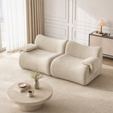 Canapé modulaire chenille kaki clair 2 places