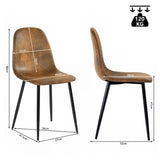 Lot de 4 chaises de salle à manger industrielles en suédine - CHARLTON