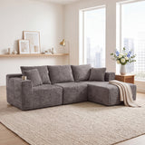 2-Sitzer-Schlafsofa aus dunkelgrauem Stoff mit Seitentaschen, modernes Schlafsofa