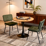 Round Table Table Table Table Timber Ø80 cm with 4 black velvet chairs, modern and comfortable style