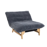 Fauteuil en velours côtelé gris sans accoudoirs