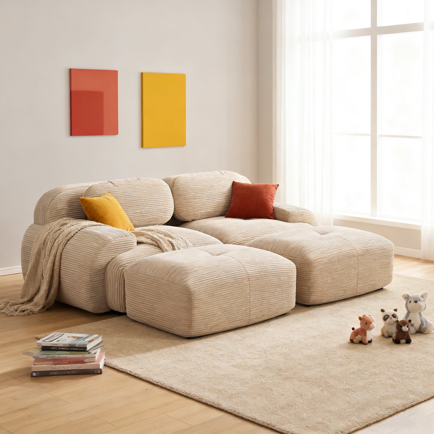 2-Sitzer-Schlafsofa aus dunkelgrauem Stoff mit Seitentaschen, modernes Schlafsofa