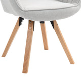 Set di 6 comode sedie per sala da pranzo in tessuto beige, girevoli a 360° - CARSON FABRIC BEIGE 6PZ