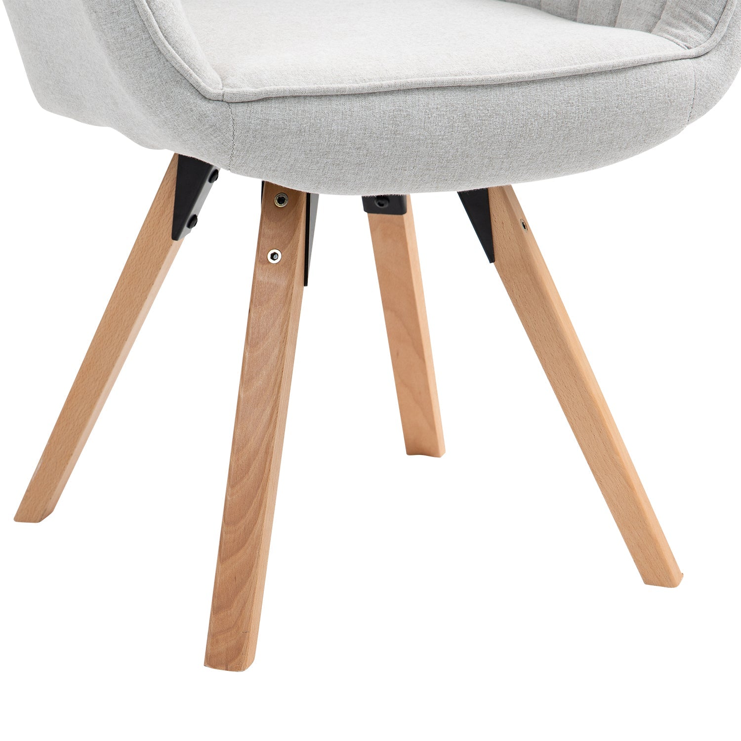 Set di 6 comode sedie per sala da pranzo in tessuto beige, girevoli a 360° - CARSON FABRIC BEIGE 6PZ