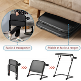 Ensemble avec table d’appoint noire pliable et fauteuil de bureau en velours côtelé rose ââ‚?BASELINE & ROSS