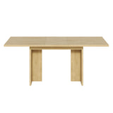 Rectangular dining table in particle panels finish oak with four robust feet