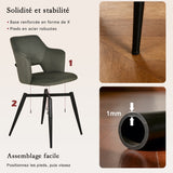 Round Table Table Table Table Timber Ø80 cm with 4 black velvet chairs, modern and comfortable style