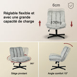 Drehbarer, verstellbarer Freizeitsessel mit Armlehnen aus beigem Cord – DUROTHIL