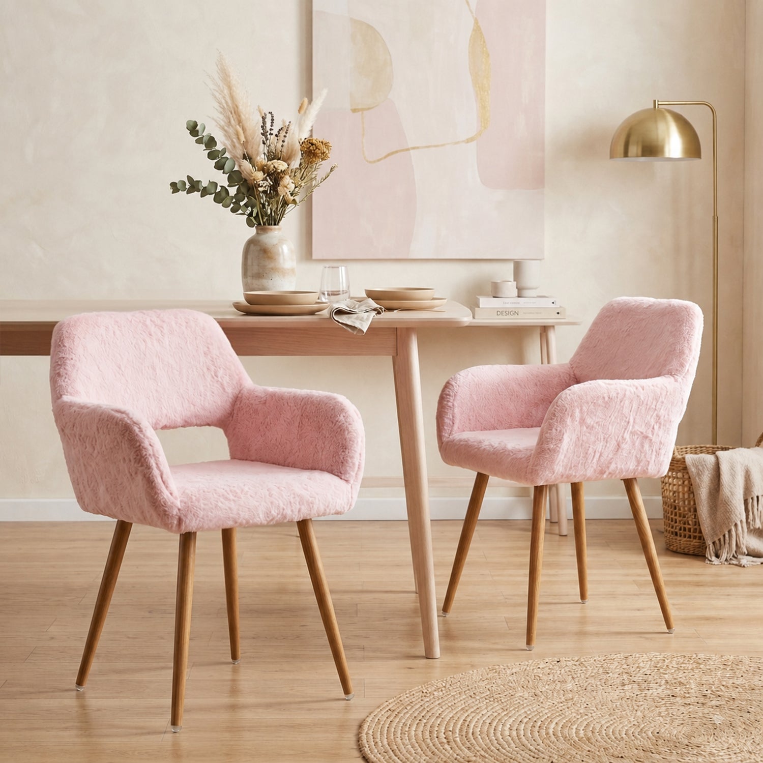 Scandinavian dining chair with black fabric armrests - CROMWELL BLACK Ⅰ