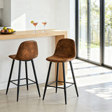 Set von 2 Industrie -Barhockern mit Wildlederdatei - Charlton Bar