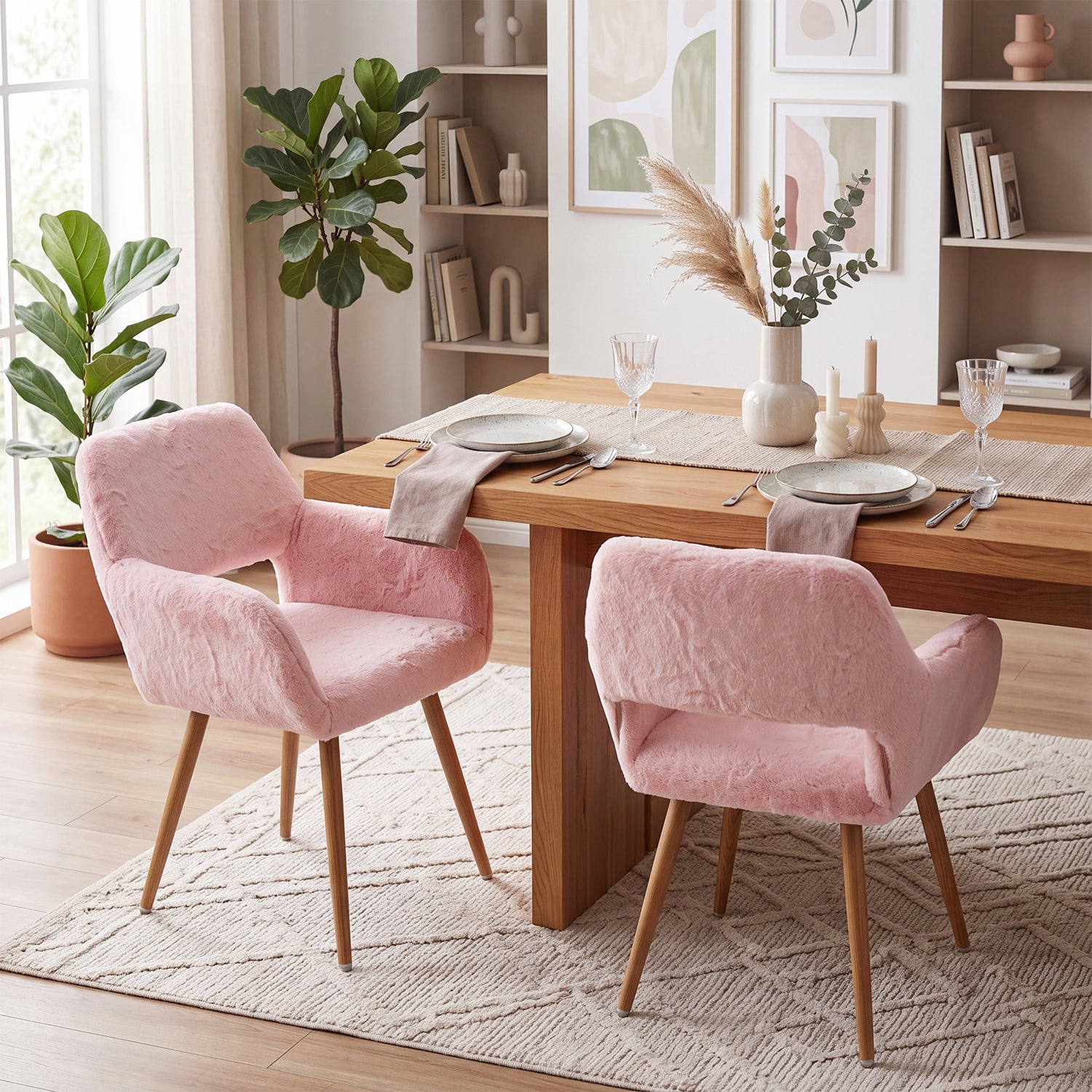 Scandinavian dining chair with black fabric armrests - CROMWELL BLACK Ⅰ