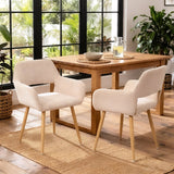 2 skandinavische Speisesäle mit beige Samtarmlehnen - Cromwell Cord