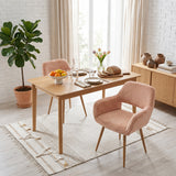 Scandinavian dining chair with black fabric armrests - CROMWELL BLACK Ⅰ