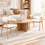 Set von 2 skandinavischen Esszimmer Sesseln mit beige Stoffarmlehnen - Cromwell
