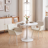 Set von 2 skandinavischen Esszimmer Sesseln mit beige Stoffarmlehnen - Cromwell