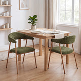 Set von 2 skandinavischen Esszimmer Sesseln mit beige Stoffarmlehnen - Cromwell
