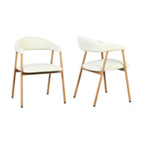 Set von 2 skandinavischen Esszimmer Sesseln mit beige Stoffarmlehnen - Cromwell