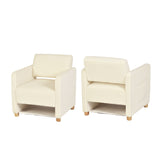 Loungesessel mit Armlehnen aus beigem Cord – DOMCO